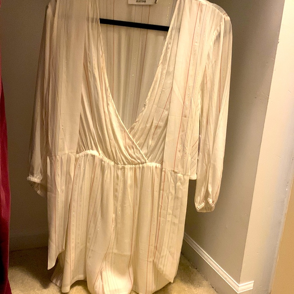 White and striped romper